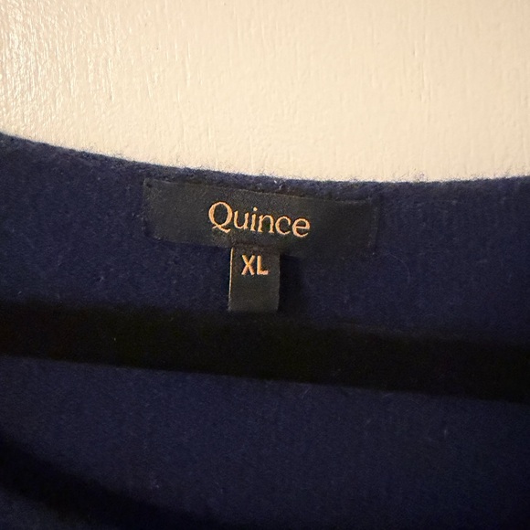 Quince Navy Blue Mongolian Cashmere Boatneck Sweater, Size XL - Picture 9 of 11